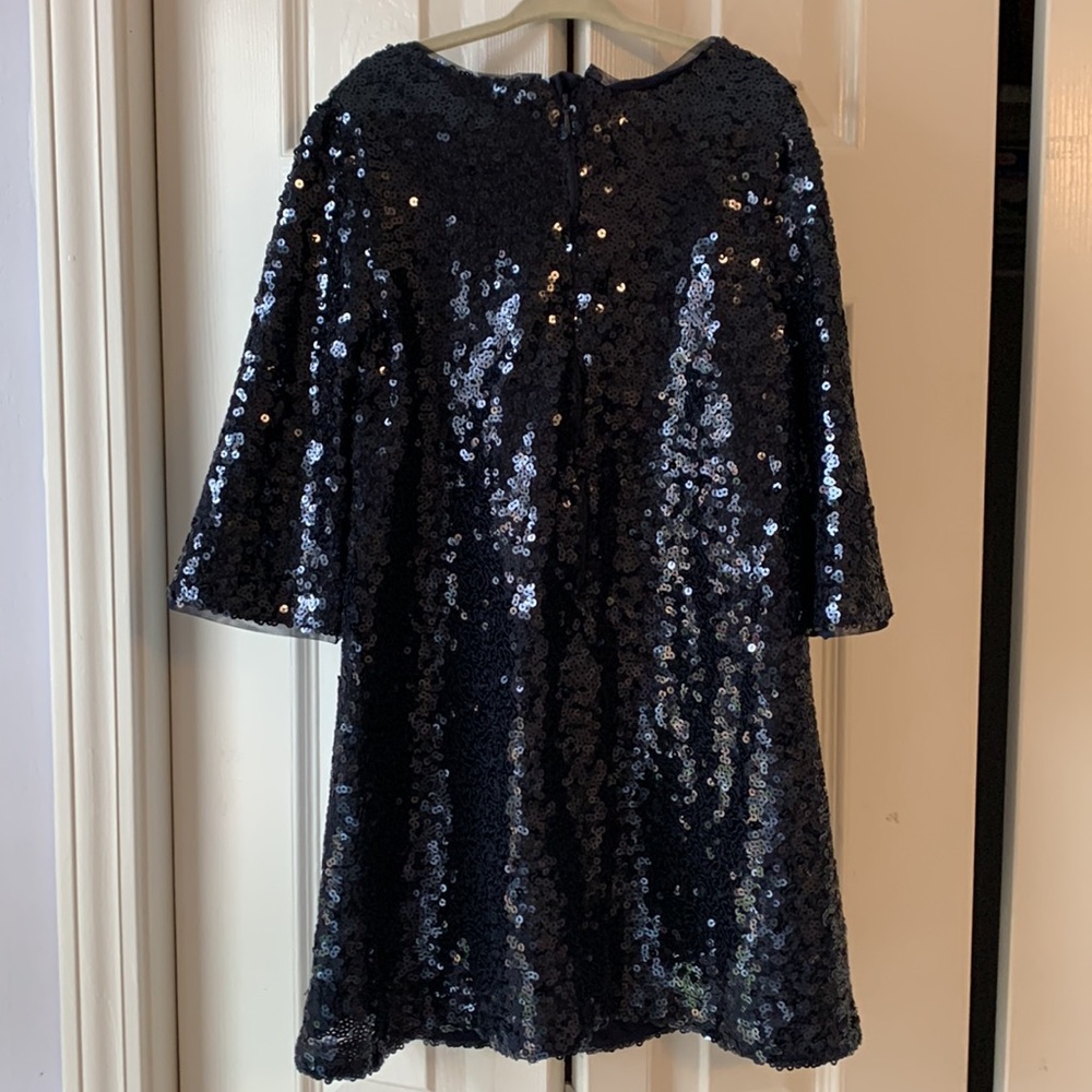 Size Small - Gap Kids - lined sequin navy swing dress - Picture 6 of 7
